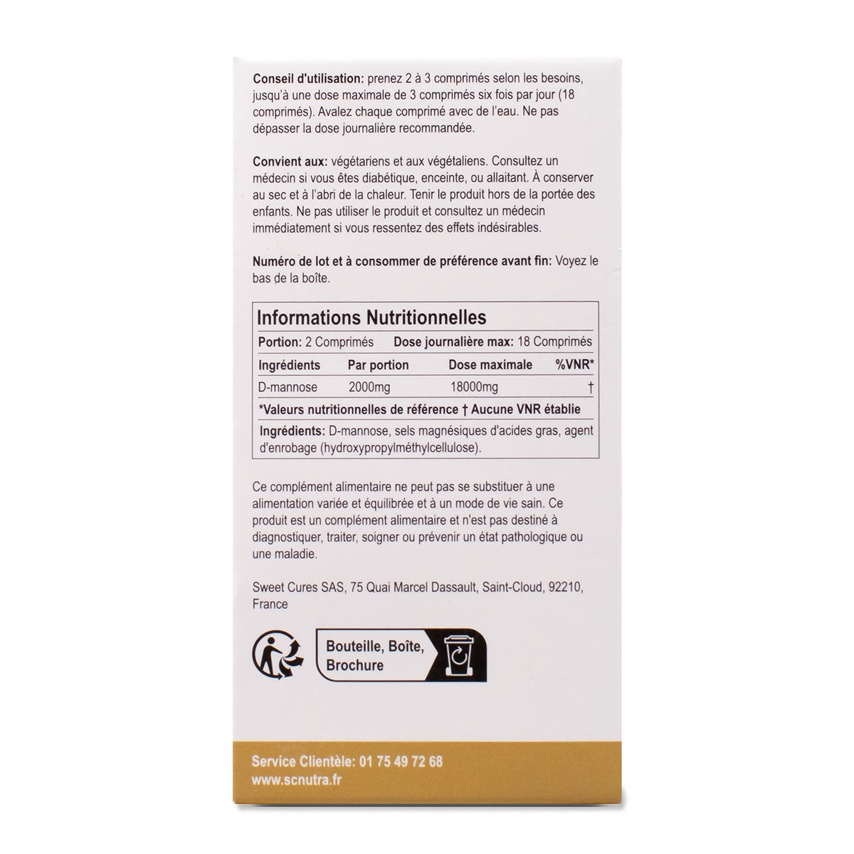 Waterfall D-Mannose 1000mg Tablets Value Pack