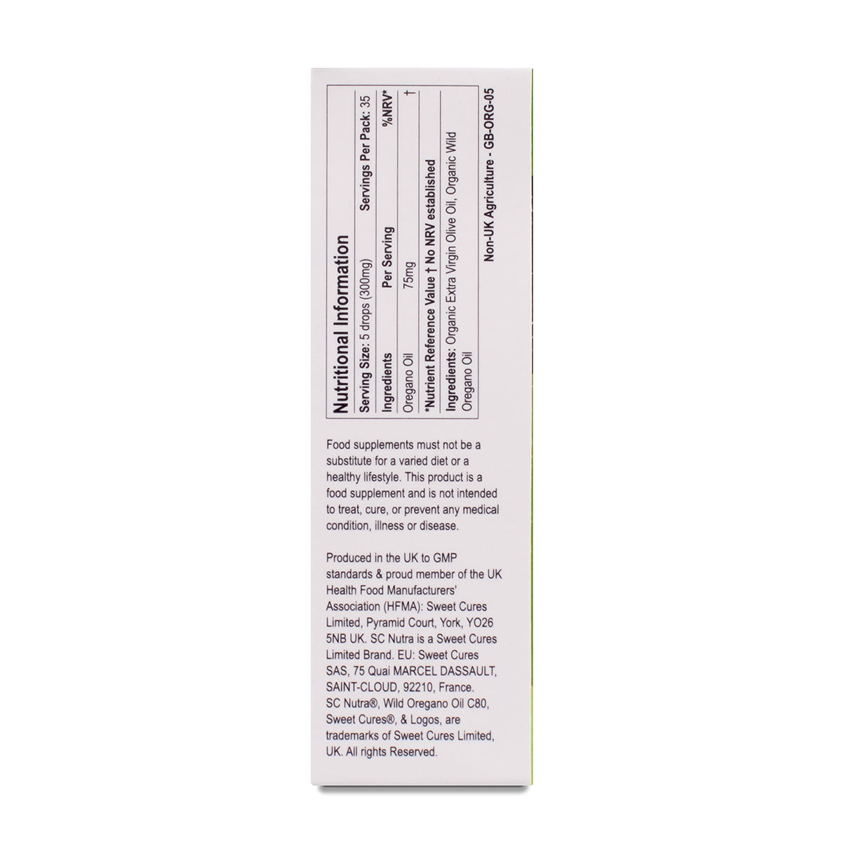 Organic Wild Oregano Oil C80 5ml