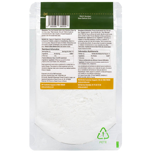 Waterfall D-Mannose Lemon Powder (Eco Refill Pack)