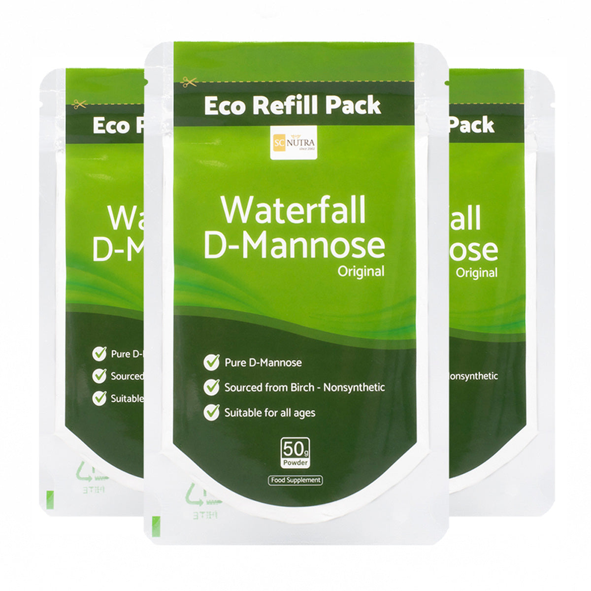 Bundle Offer: Waterfall D-Mannose Powder (Eco Refill) 3 x 50g
