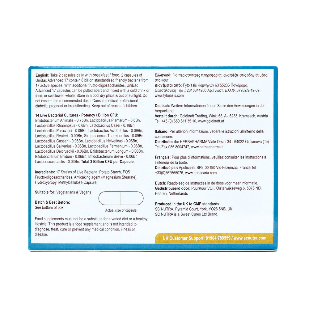 UniBac Advanced 17 Probiotics Live Unified Bacteria Blend